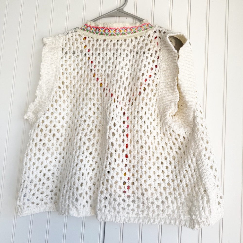 Anthropologie PILCRO size L Cropped Crochet Shrug - Picture 7 of 7